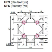Misumi HFS5-4040-480 4pcs