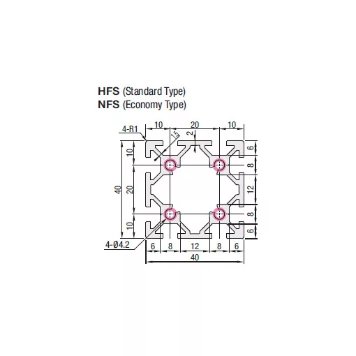 Misumi HFSB5-4040-480 4pcs