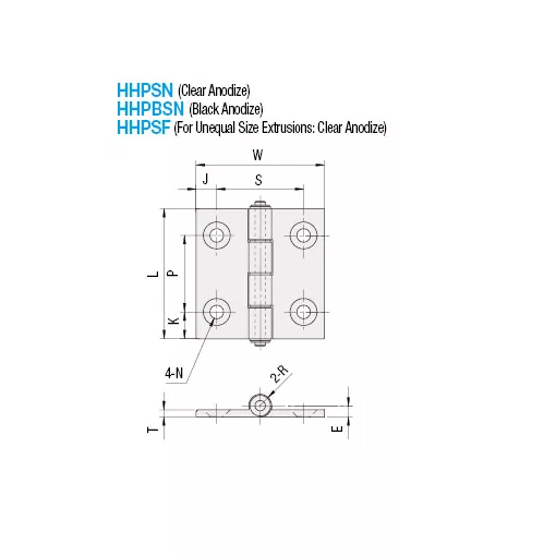 Misumi HHPSN5 Aluminum Hinge