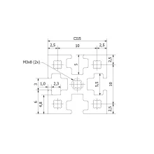 MakerBeamXL 15x15mm extrusion - 100mm
