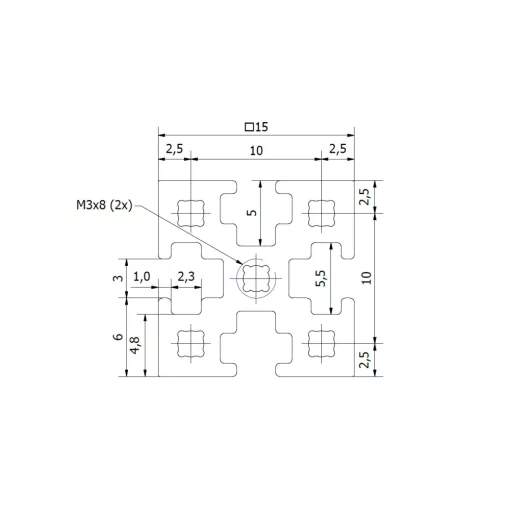 MakerBeamXL 15x15mm extrusion - 300mm