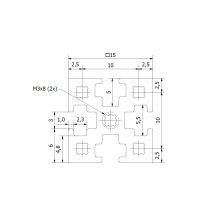 MakerBeamXL 15x15mm extrusion - 360mm