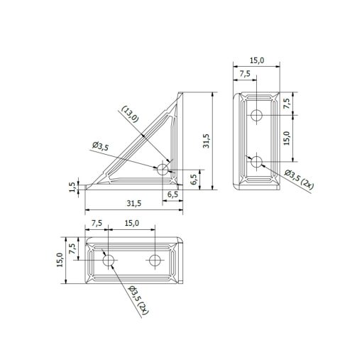 MakerBeamXL corner bracket